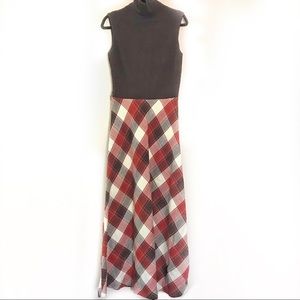 Vintage 70s Rust Sleeveless Turtleneck Maxi Dress